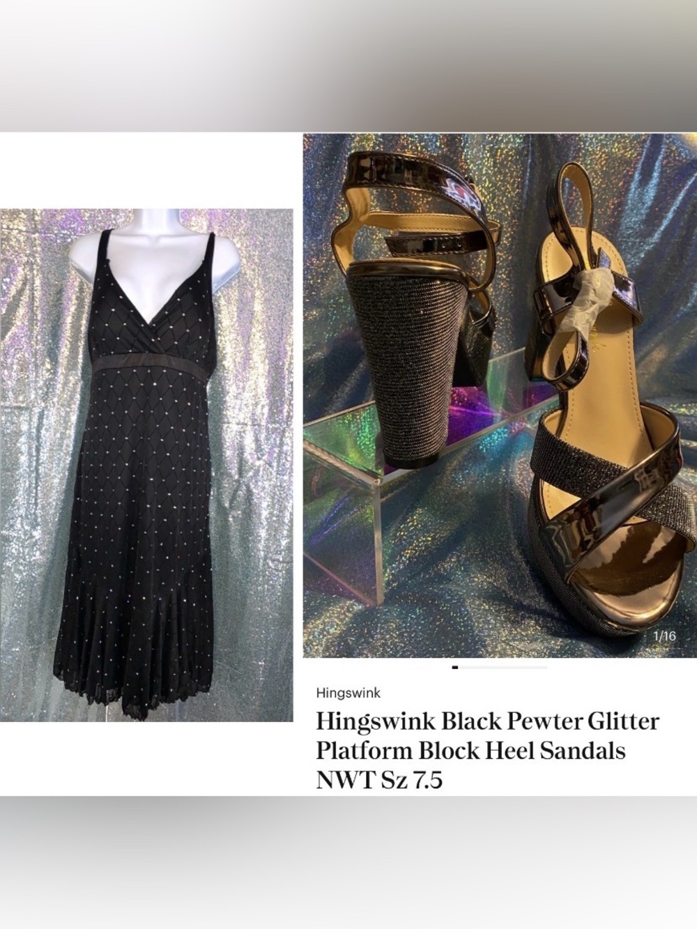 ✨🖤 R&M Richards Black Rhinestone Dress | Stardust After Dark 🖤✨